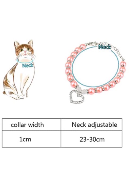 Photo 1 of Dog Cat Pearls Necklace Collar Bling Accessories Ribbon Bone Charm Pendant Pet Puppy Jewelry for Female Puppy Chihuahua Yorkie Adjustable Handmade (pack of 2)