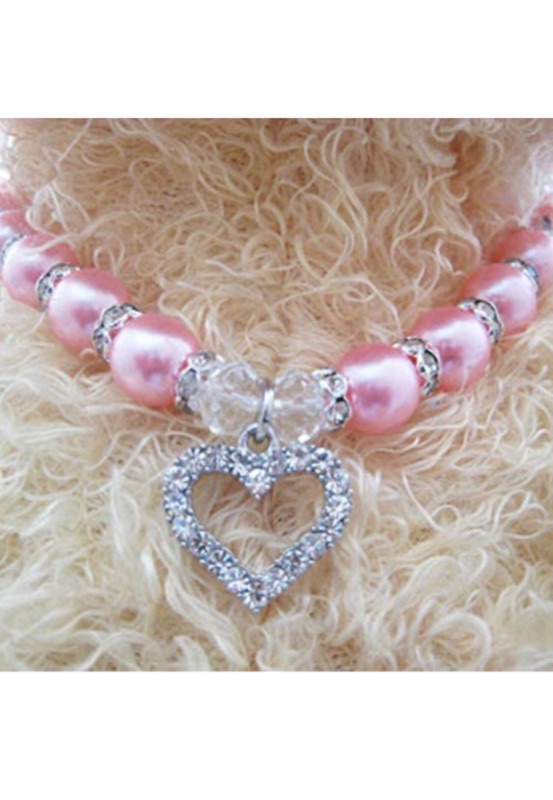 Photo 1 of Dog Cat Pearls Necklace Collar Bling Accessories Ribbon Bone Charm Pendant Pet Puppy Jewelry for Female Puppy Chihuahua Yorkie Adjustable Handmade (pack of 2)