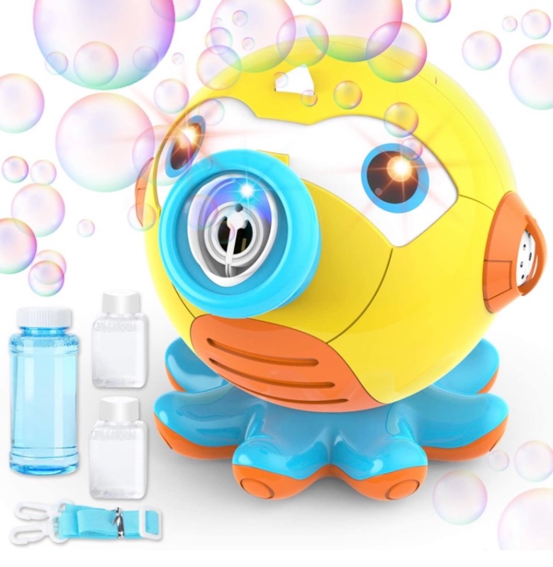 Photo 1 of Bubble Machine Blower for Toddlers/Kids, Octopus Automatic Bubble Blower Makes 3000+ Bubbles Per Minute, Indoor Outdoor Bubble Maker Toy Gift for Age 3+ Boys Girls Baby, 160 ml Bubble Machine Solution (2 blowers)