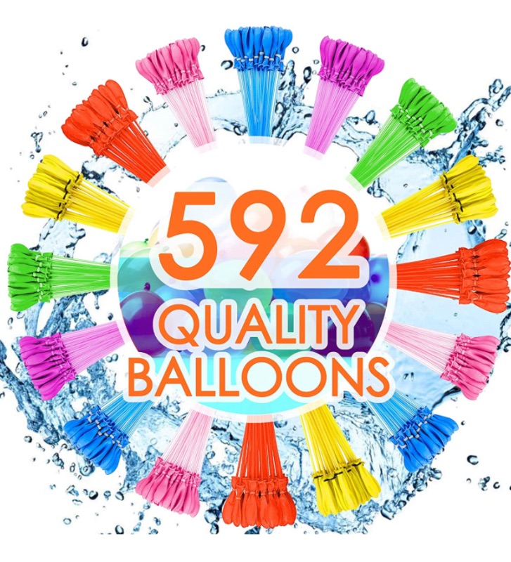 Photo 1 of FEECHAGIER FG Water Balloons for Kids Girls Boys Balloons Set Party Games Quick Fill 592 Balloons for Swimming Pool Outdoor Summer Funs DO1