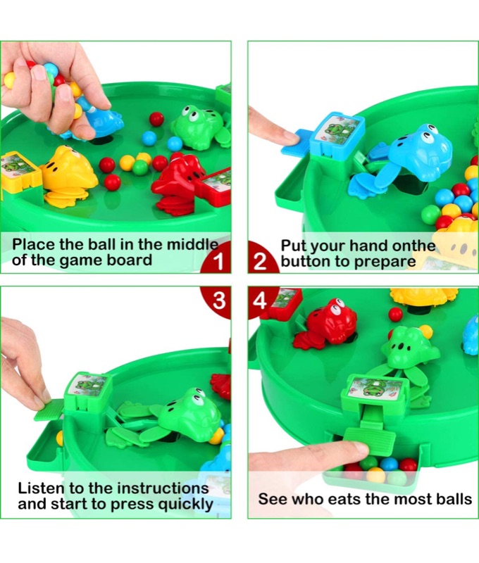 Photo 3 of DEJIMAX Hungry Frog Scramble Board Game for Peas Toy Crazy Frog Grab Eat Beans Children Toys Interactive Game Table Electric Toys Kids Gifts Puzzle Parent-Child Game Toys