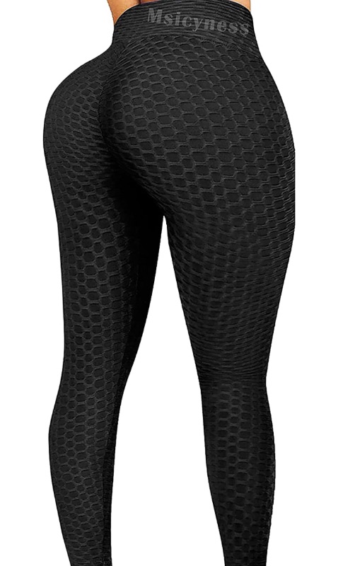 Photo 1 of Msicyness Tiktok Leggings Women's High Waist Yoga Pants Butt Lift Tummy Control Leggings Textured Scrunch Booty Tights size XXL