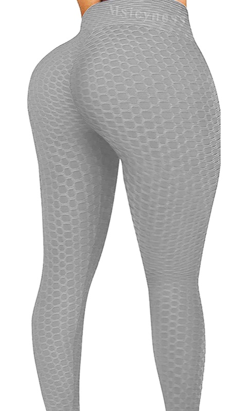 Photo 1 of Msicyness Tiktok Leggings Women's High Waist Yoga Pants Butt Lift Tummy Control Leggings Textured Scrunch Booty Tights