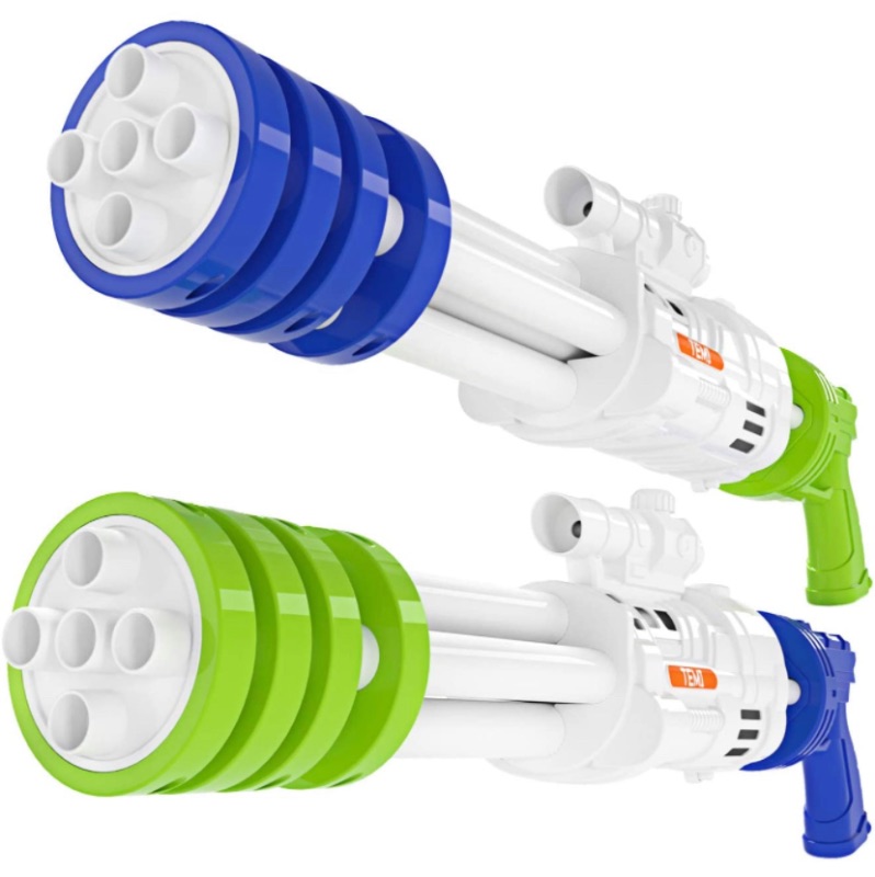 Photo 1 of TEMI Super Water-Blaster Squirt Water-Guns - 2 Pack 22.4'' Large Water Soaker Blaster w/ 5 Nozzles Shooting 50ft, Big Water Pistol for Outdoor Activities, Swimming Pool Toys for Kids Boys & Adults