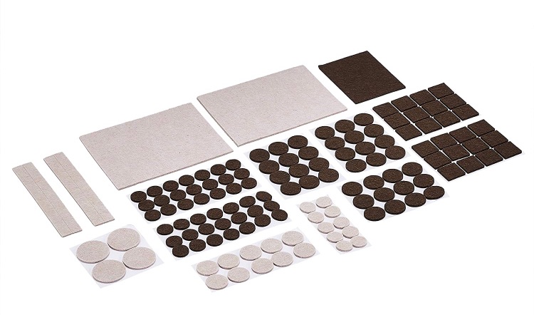 Photo 1 of Amazon Basics Felt Furniture Pads, Beige and Brown, 133 pcs