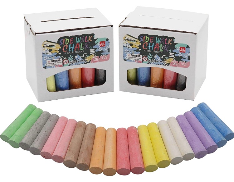 Photo 1 of Sidewalk chalk 40 counts-10 colors washable outside chalk