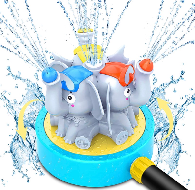 Photo 1 of Sprinkler for Kids and Toddler, Backyard Spinning Elephants Outdoor Water Sprayer Toys Ideal Gifts for 3 4 5 6 7 8 Years Old Boy Girl - Splashing Fun for Summer Days - Sprays Up to 16ft Wide