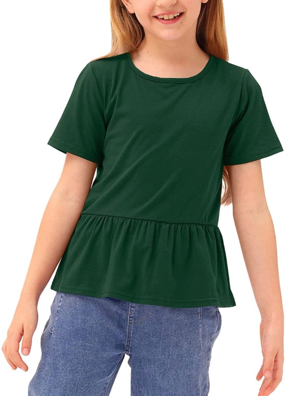 Photo 1 of BesserBay Girl's Ruffle Flare Hem Casual Fall Tunic Top 7-8 Years