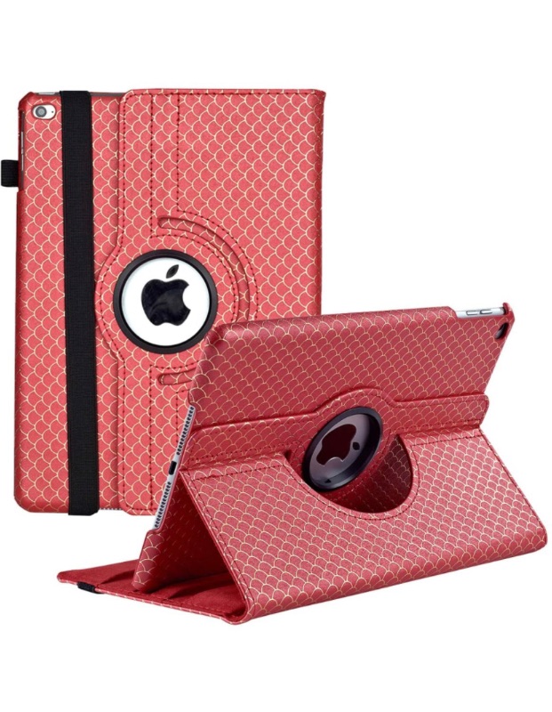Photo 1 of Case for Apple iPad (9.7-Inch, 2018/2017 Model, 6th/5th Generation), Rotating Cover Auto Wake/Sleep for iPad 9.7" / iPad Air 2 / iPad Air (Red)