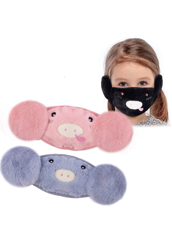 Photo 1 of 3Pcs Pig Pattern Kids Face Covering Earmuffs - Blue/ Black/ Pink Windproof Warm Cotton Fleece Face Cover with Ear Warmer Ear Protection for Cold Weather Unisex Children Boys Girls Outdoor Sports (2 packs)

IIjnUhb Swim Diapers Baby Reusable 2 Pack,Washabl