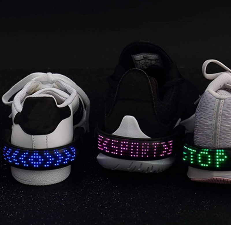 Photo 1 of LED Shoes Clip Lights Multicolored 11 Flashing Modes Night Running Gear USB Charging Warning Shoe Lights Luminous Shoe Accessories for Running Jogging Walking Biking