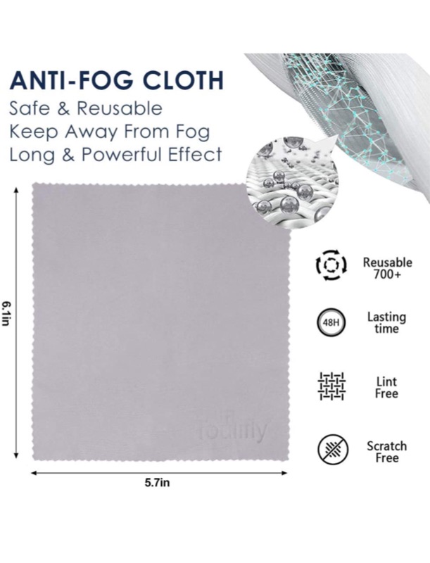 Photo 4 of Anti Fog Lens Wipes, Eyeglasses Anti-Fog Cleaning Cloths,Anti Fog Cloth for Eyeglasses,Eyeglasses, Tablets, Camera Lenses, Screens,Mirrors,Motorcycle Helmet, Keyboards and Delicate Surfaces 3PCS