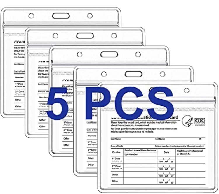 Photo 1 of 5PCS CDC Voccino Record Card Protector 4 x 3'', Clear Vinyl Plastic Sleeve ID Card Holder Name Tags Badge Holders with Waterproof Type Resealable Zip, Immonizoti Record Voccino Cards Holder 2 sets

CDC Vaccination Card Protector 4 X 3 in for Immunization 