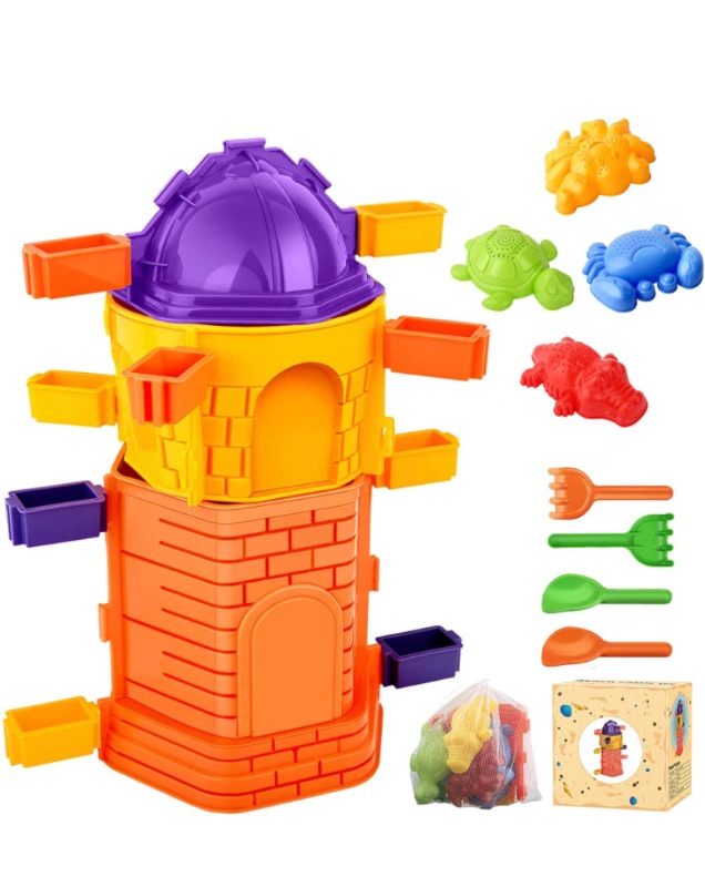 Photo 1 of Beach Sand Toys Set for Kids Toddlers, 27Pcs Sand Castle Mold Toys with Mesh Bag,Beach Castle Building Set,Animal Molds Shovel Rakes Tool Kit Birthday Gift for Boys Girls 3 4 5 6 7 8 9 10 Years Old