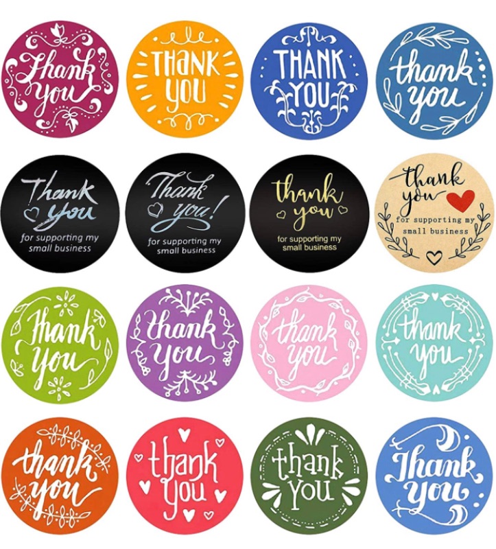 Photo 1 of 2000 Pcs Thank You Stickers Roll(1inch), Thank You Stickers Small Business Supplies Round Labels, Envelope Seals Thank You for Supporting My Small Business Sticker for Packaging