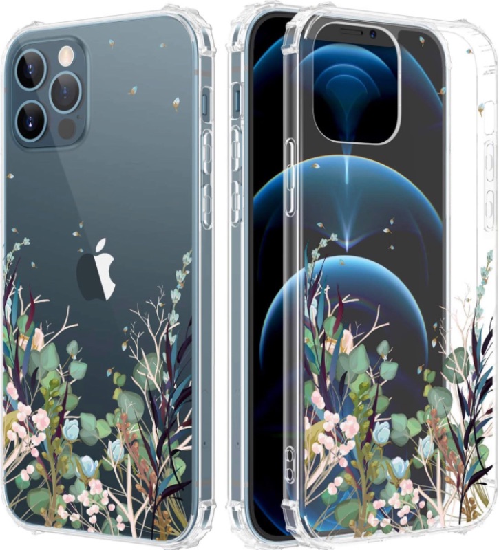 Photo 2 of Caka Clear Case for iPhone 12 iPhone 12 Pro Case for Girls Women, Girly Case Flowers Clear Floral Pattern Soft TPU Transparent Protective Case for iPhone 12 iPhone 12 Pro 6.1 inches (Blue Green)

Anynve Compatible with iPhone 11 Case Clear Glitter,Sparkle