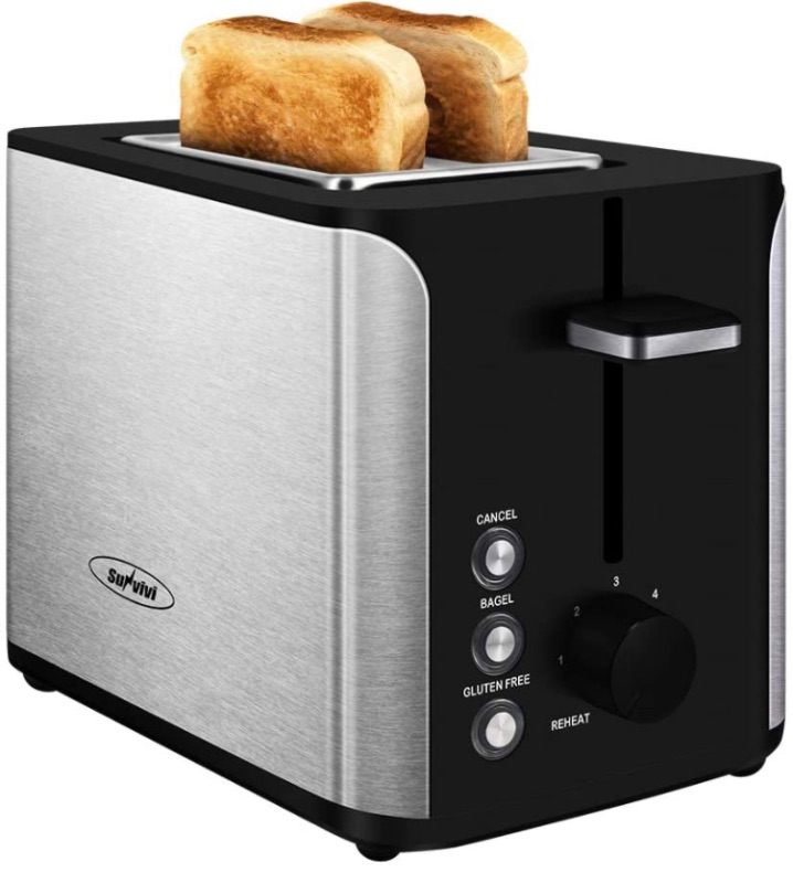 Photo 1 of Toaster 2 Slice, Stainless Steel Bread Toaster, Extra Wide Slot Toaster with Bagel Gluten-Free Cancel Function 6-Shade Setting, Black