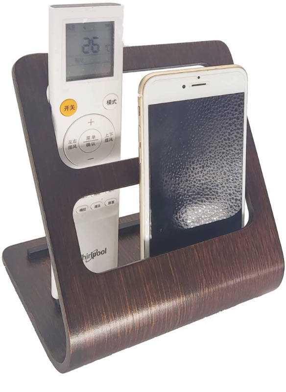 Photo 1 of Wood Remote Control Caddy Media Organizer, Coffee table remote holder (Brown)-Wood, Walnut