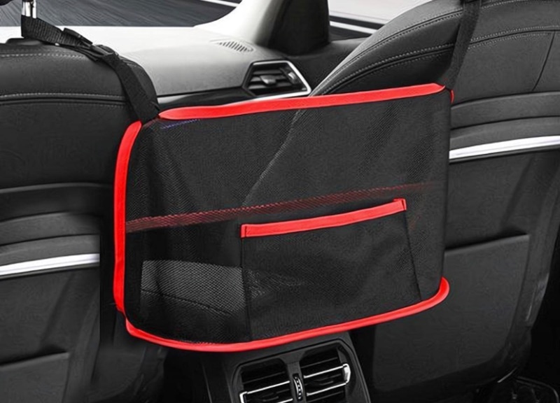 Photo 1 of Car Net Pocket, Hand Bag Holder for Car Organizer Mesh for Purse, Large Capacity Bag, Driver Storage Netting Pouch, Cargo Tissue Purse Holder