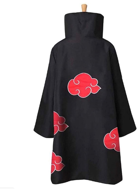 Photo 1 of KuKiee Unisex Long Ninja Robe Akatsuki Cloak Halloween Cosplay Costume Uniform size L