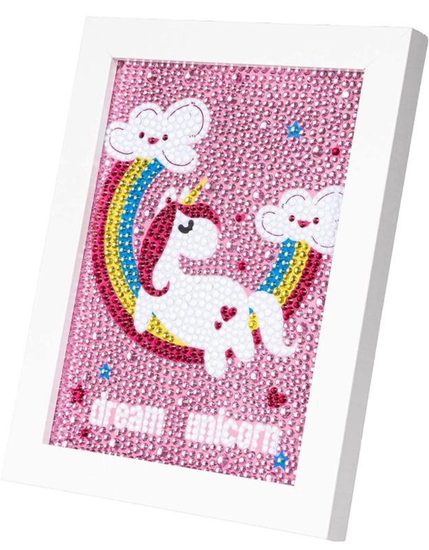 Photo 1 of Ailevant 5D Unicorn Diamond Painting Kits for Kids Ages 8-12 with Wooden Frame 7.87 x 7.48 inch, Full Drill DIY Diamond Art, Birthday, Christmas Gift for Beginners, Boys, Girls, Teens (The unicorn 04)