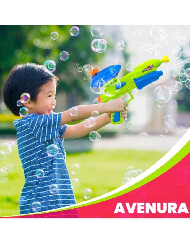 Photo 1 of 2 Pack) Bubble Gun & Water Gun for Kids, Boys, Girls – Water & Bubble Maker, Blaster & Blower Machine for Outdoor Activities Camping Pool Party – Soaker Squirt Gun Toys Gift for Age 4, 5, 6, 7, 8, 9…