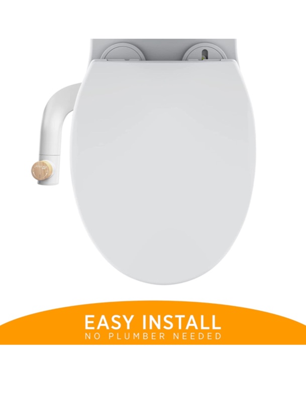 Photo 5 of Bio Bidet Essential Simple Bidet Toilet Attachment in White with Dual Nozzle, Fresh Water Spray, Non Electric, Easy to Install, Brass Inlet and Internal Valve