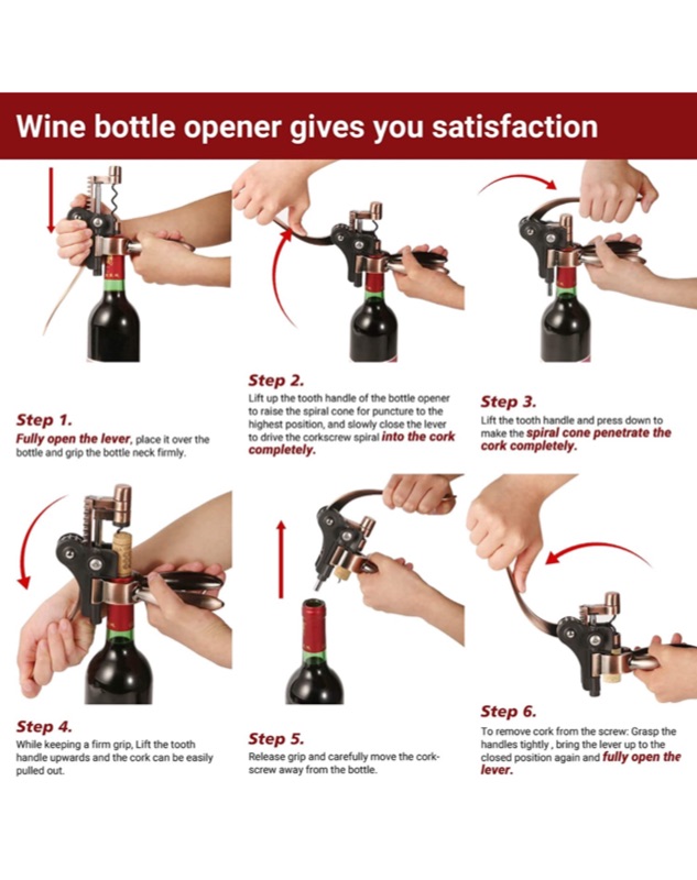 Photo 6 of Wine Bottle Opener Corkscrew Set-[2020 Upgraded] Holleringlan Wine Opener Kit With Foil Cutter,Wine Stopper And Extra Spiral