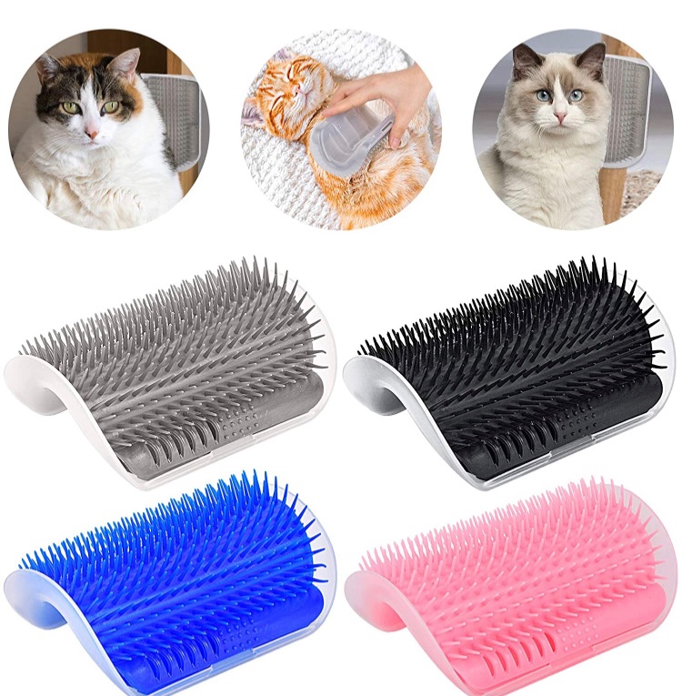 Photo 1 of Cat Grooming Brush 4 Set, Cat Self Groomer, Cat Brush for Shedding Wall Corner Self Cleaning Slicker Brush Tool, Pet Grooming Supplies Massage Comb Toy Brushes Remove Cat Hair for Short Long Hair Cats