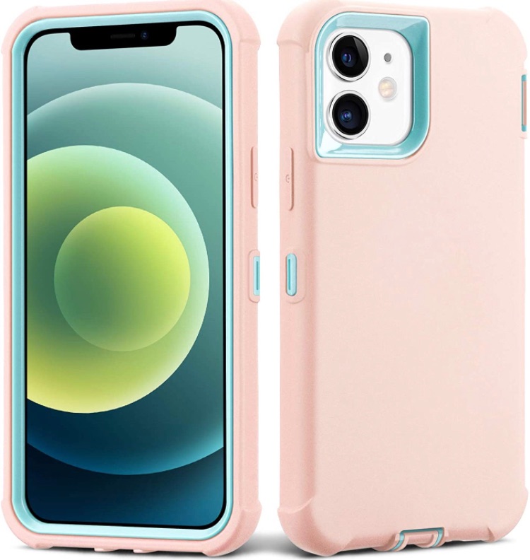 Photo 1 of Case for iPhone 12 Mini (5.4''), Full-Body Liquid Silicone Gel Soft Rubber Bumper Heavy Duty 3-Layer Shockproof Drop Protective Cover Cases for Apple iPhone 12Mini 2020 (Grapefruit Seafoam)

iPhone 12 mini case 5.4 black