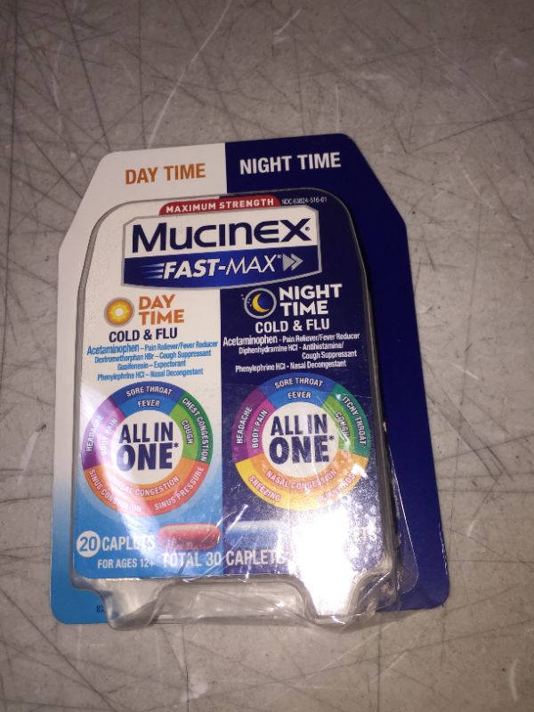 Photo 1 of Mucinex Fast-Max Day/Night Severe Cold & Flu Caplets - 30 count