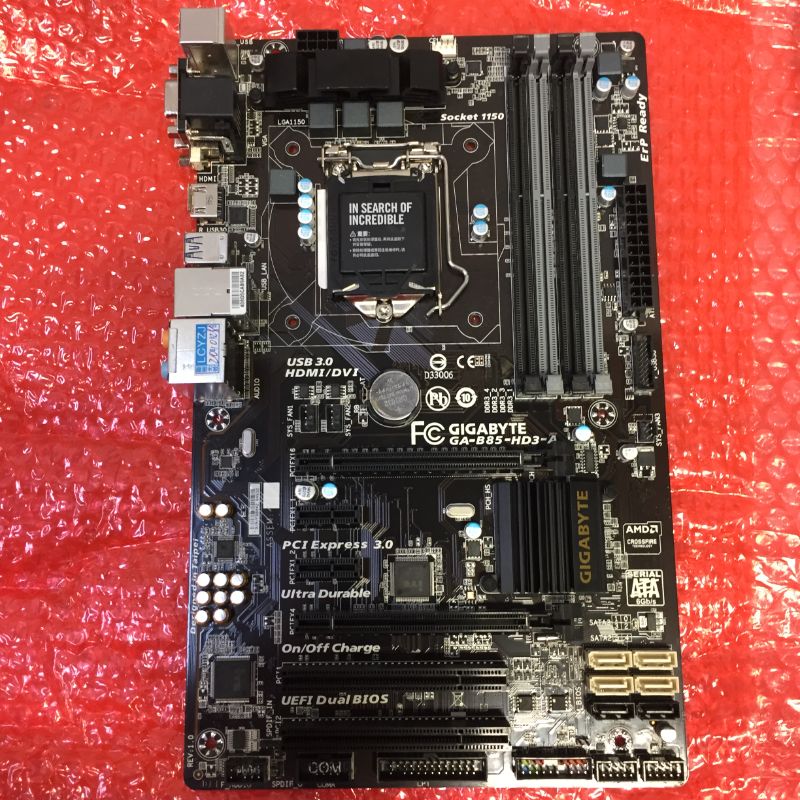 Photo 2 of GIGABYTE GA-B85-HD3-A (rev. 1.0) LGA 1150 Intel B85 HDMI SATA 6Gb/s USB 3.0 ATX Intel Motherboard
