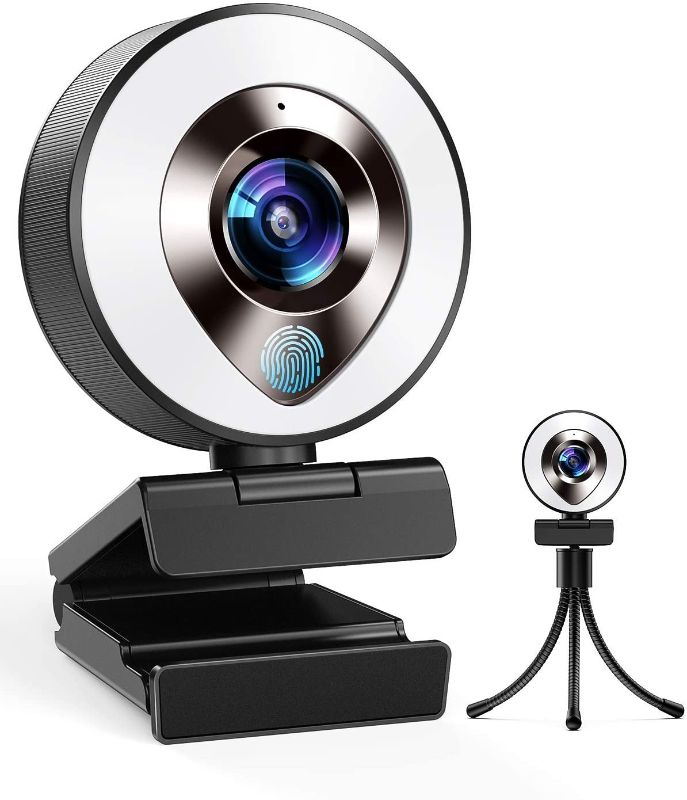 Photo 1 of 2021 CASECUBE FHD 1080P Webcam with Microphone and Ring Light, 3-Level Adjustable Brightness, Plug and Play Computer Camera, Web Camera for Laptop, MacBook, PC, Streaming Webcam for Zoom, Skype(tripod not included)