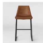 Photo 1 of Bowden Upholstered Molded Faux Leather Counter Height Barstool Caramel -- missing hardware --