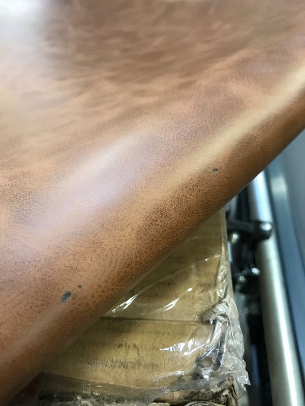 Photo 5 of Bowden Upholstered Molded Faux Leather Counter Height Barstool Caramel -- missing hardware --