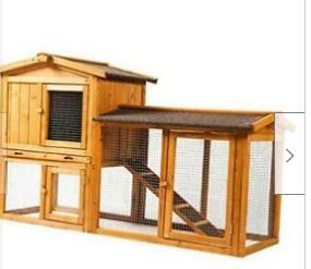 Photo 1 of  Large Chicken Coop Wooden Hen House Outdoor Backyard Garden Bunny Rabbit Hutch with Ventilation Door, Removable Tray & Ramp Chicken Coop 
