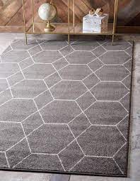 Photo 1 of 7'10"x10' dark grey trellis frieze collection area rug 