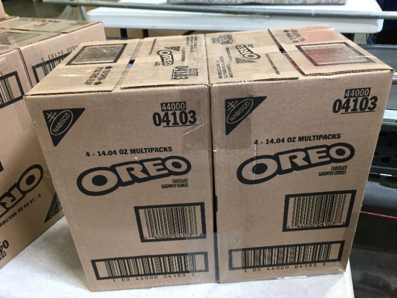 Photo 1 of 2 boxes of 4 pack Oreo Cookies, Sandwich, Chocolate, 18 Packs - 18 pack, 0.78 oz packs