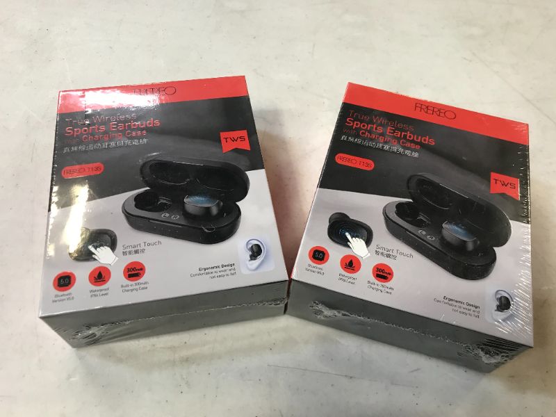 Photo 1 of 2 PACK
Wireless Earbuds Bluetooth Headphones for Sports with Charging Case HD Stereo True Wireless Sport in-Earphones Builtin Mic 5 Hours Playtime Black
