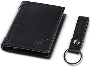Photo 1 of Genuine Leather Bifold Wallets for Men and Women RFID Safe Secure Black or Red Gift Box