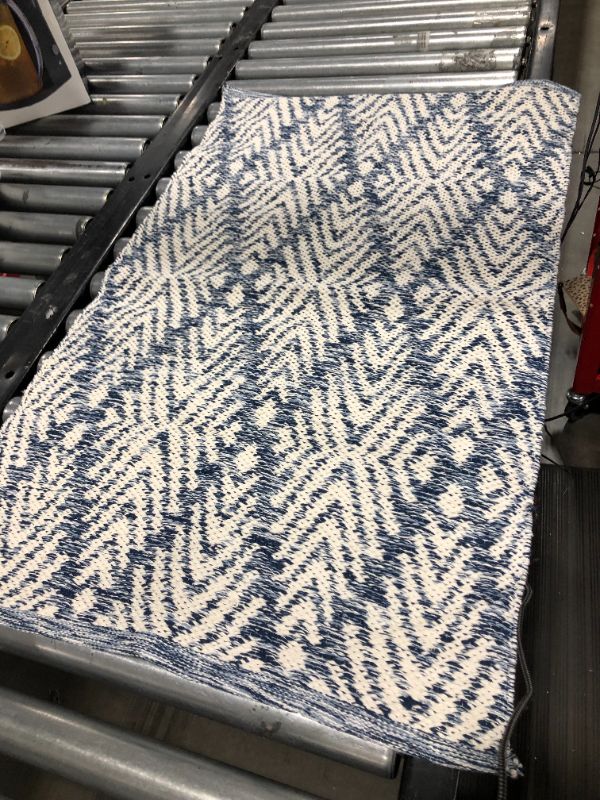 Photo 1 of Blue and White Area Rug (38x23)