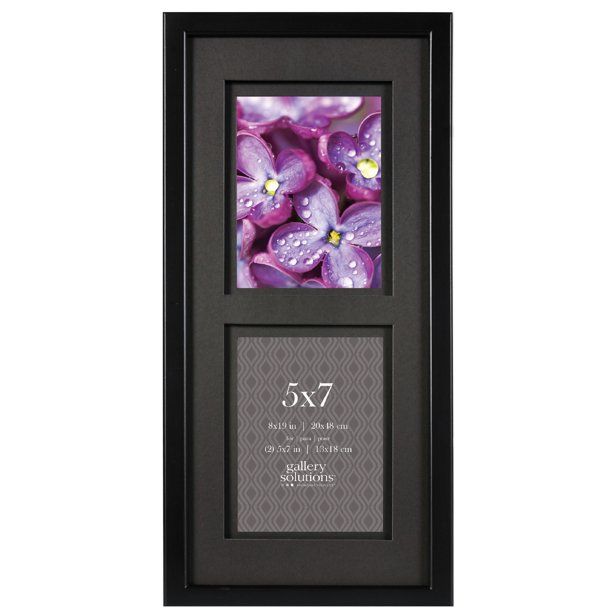 Photo 1 of Gallery Solutions 8x19 Black Wall Frame with Double Black Mat For Two 5x7 Pictures
