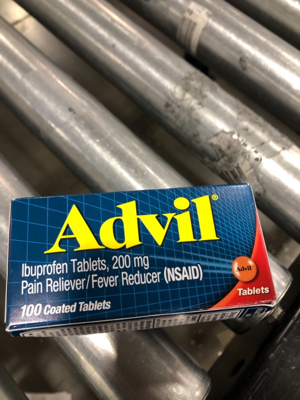 Photo 2 of Advil Pain Reliever and Fever Reducer, Pain Relief Medicine with Ibuprofen 200mg for Headache, Backache, Menstrual Pain and Joint Pain Relief - 100 Coated Tablets Exp 05/24