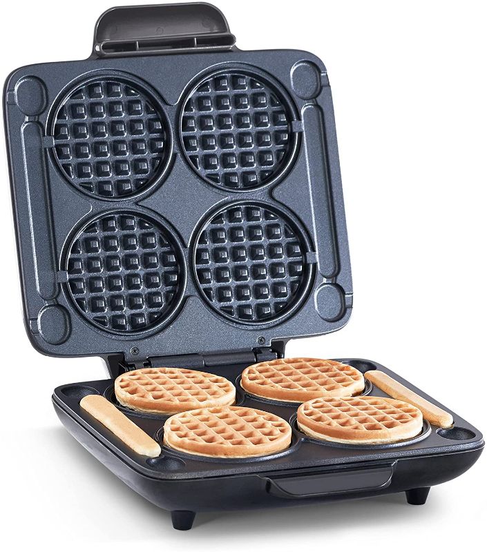 Photo 1 of Dash Multi Mini Waffle Maker: Four Mini Waffles, Perfect for Families and Individuals, 4 Inch Dual Non-stick Surfaces with Quick Release & Easy Clean - Graphite
