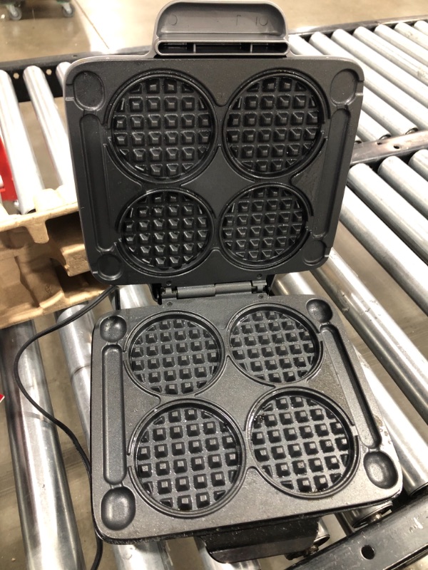 Photo 2 of Dash Multi Mini Waffle Maker: Four Mini Waffles, Perfect for Families and Individuals, 4 Inch Dual Non-stick Surfaces with Quick Release & Easy Clean - Graphite
