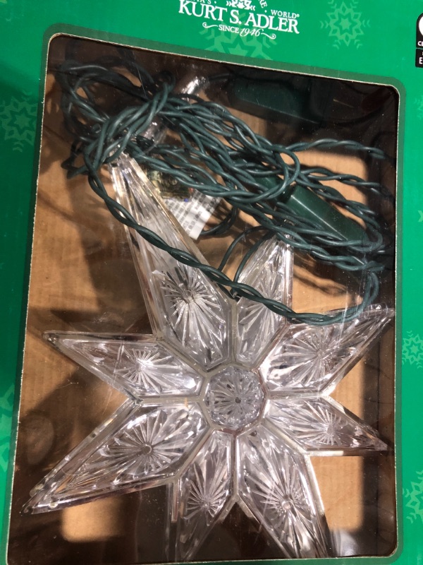 Photo 2 of Kurt Adler 10-Light 10-1/2-Inch Clear LED 8-Point Star Treetop
