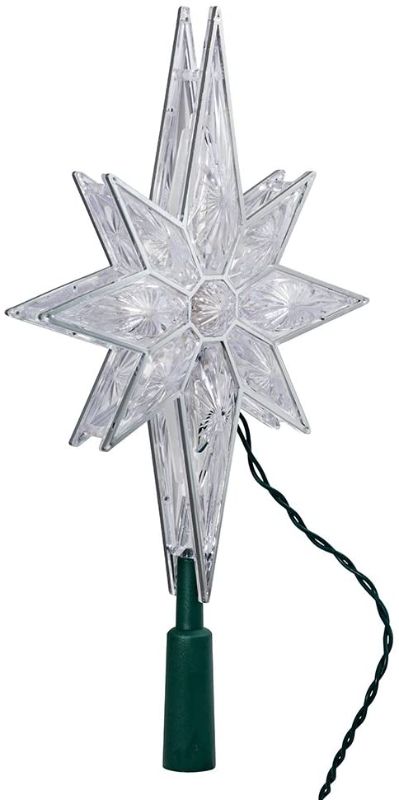 Photo 1 of Kurt Adler 10-Light 10-1/2-Inch Clear LED 8-Point Star Treetop
