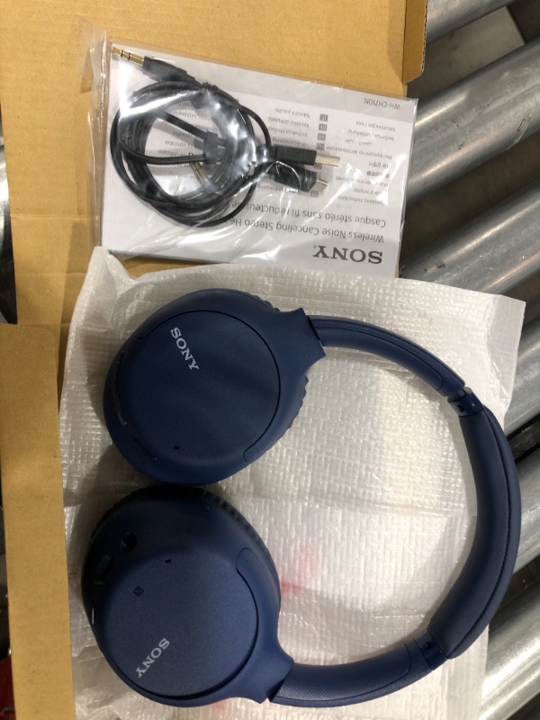Photo 1 of Sony Noise Cancelling Headphones WHCH710N: Wireless Bluetooth Over the Ear Headset with Mic for Phone-Call, Blue