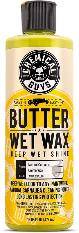Photo 1 of Chemical Guys WAC_201_16 Butter Wet Wax Liquid Cream Car Wax (Safe for all Finishes Including Ceramic Coatings), 16 oz., Banana Scent