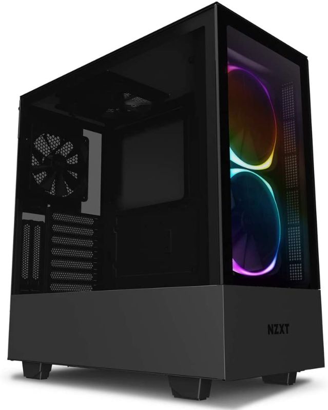 Photo 1 of NZXT H510 Elite - CA-H510E-B1 - Premium Mid-Tower ATX Case PC Gaming Case - Dual-Tempered Glass Panel - Front I/O USB Type-C Port - Vertical GPU Mount - Integrated RGB Lighting - Black
